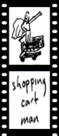 Filmstreifen mit shopping cart man